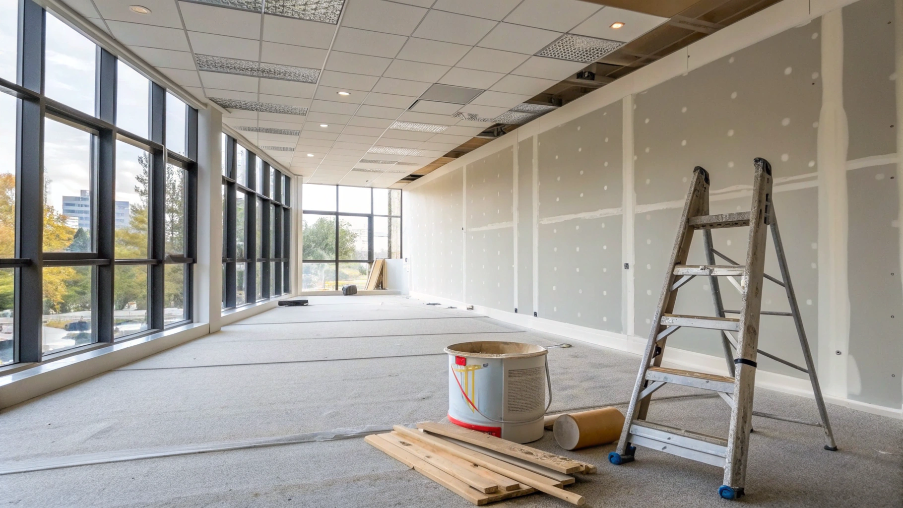 Drywall repair and installation work